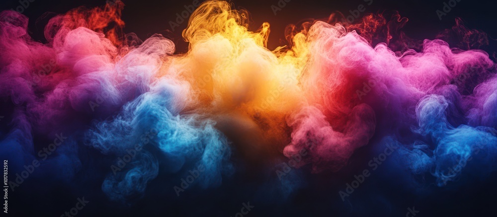 Abstract background with colorful smoke.