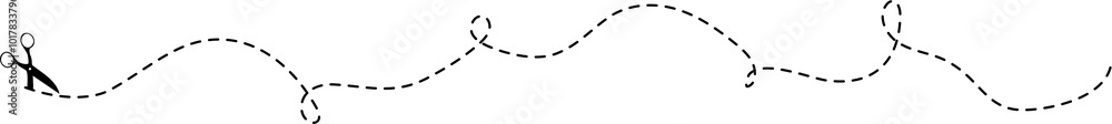 scissors with cut lines element scissors with cut lines element