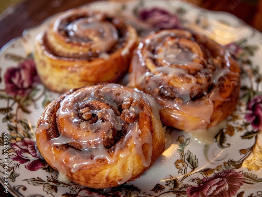 Delicious Cinnamon Rolls with Pecan Topping Delicious Cinnamon Rolls with Pecan Topping