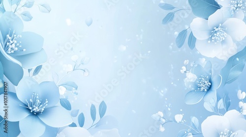 Blue background with floral design A popular choice in wedding invites, feminine designs, or seasonal campaigns, especially in fashion and decor.