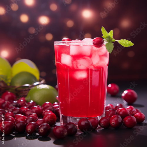 Wallpaper Mural Cranberry juice with berries, Cranberry juice stock photo Torontodigital.ca