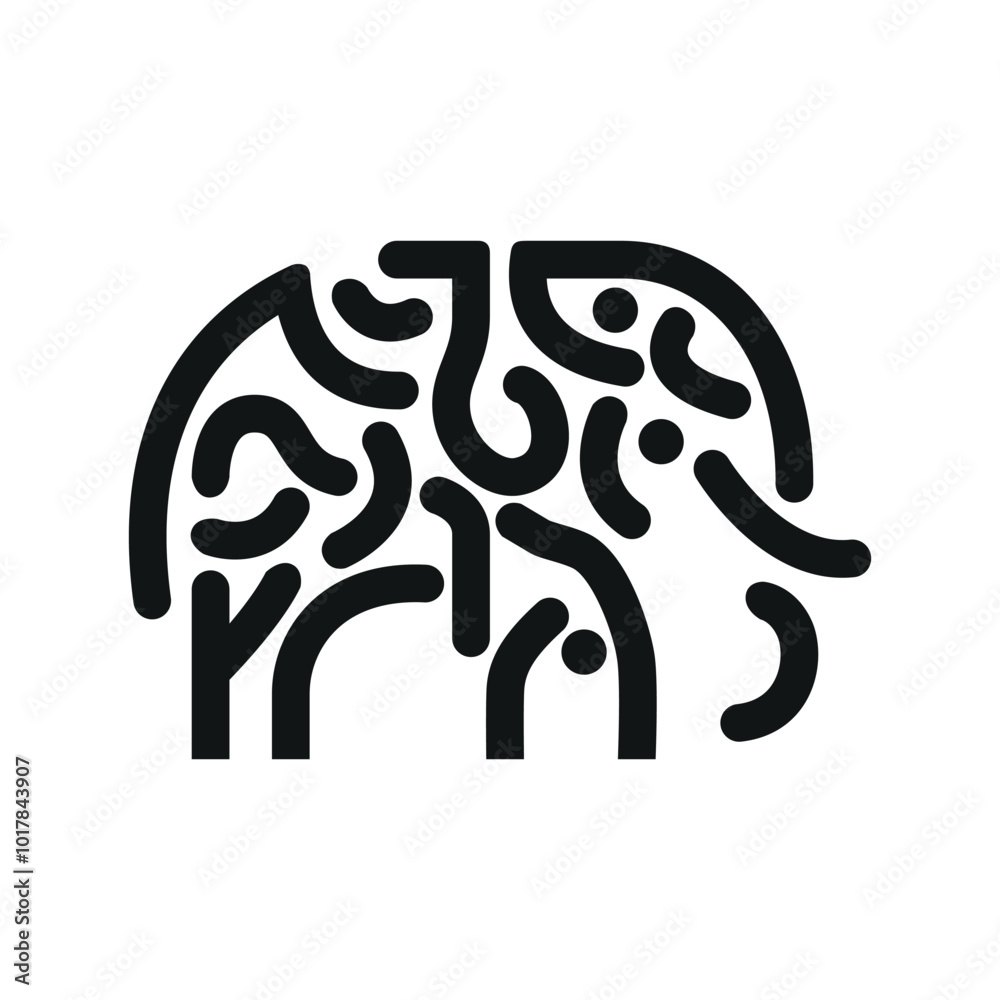 Elephant outline minimalism. Vector drawing.
Elephant outline minimalism. Vector drawing.