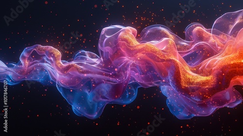 Abstract Swirling Glowing Fabric with Sparkles