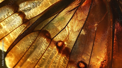 Close-up of a Butterfly Wing's Delicate Texture and Patterns