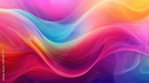 Wallpaper Mural A vibrant wave of colors in an abstract form, ideal for creating dynamic, eye-catching business backgrounds Torontodigital.ca
