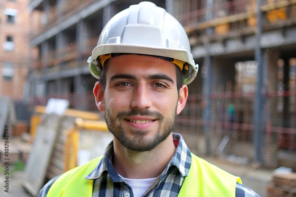 Picture of an Attractive Worker on a Construction Site Picture of an Attractive Worker on a Construction Site