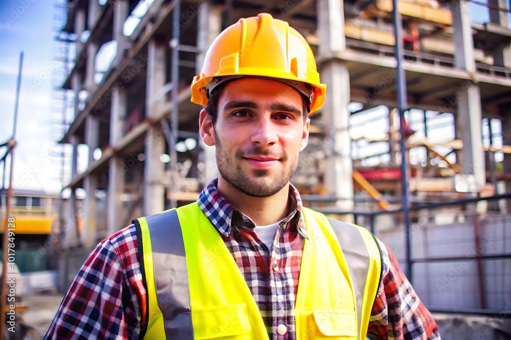 Picture of an Attractive Worker on a Construction Site Picture of an Attractive Worker on a Construction Site