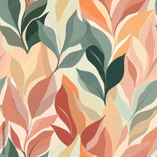 Seamless pattern of muted, pastel tones conveying nostalgia and longing