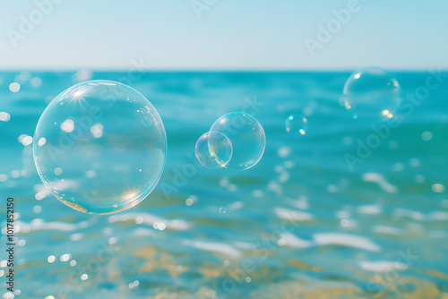 Wallpaper Mural Soap bubbles flying over the sea Torontodigital.ca