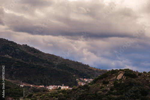 views of the village of Valsinni during a cloudy day, Matera, Basilicata photo