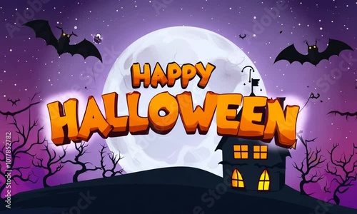 happy halloween text background photo