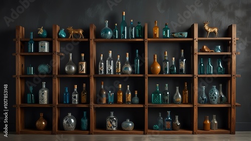 Wallpaper Mural a shelf with bottles and bottles of alcohol and a bottle of liquor. Torontodigital.ca