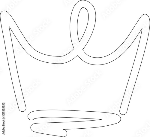 Crown king drawing. Accessories linear element photo