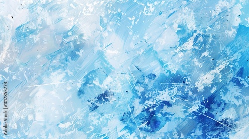 Blue ice texture background with geometric shapes