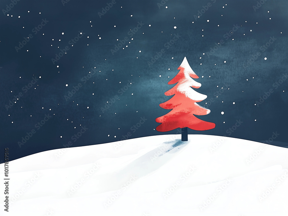 abstract amnd modern illustration of a christmas tree on a blue background for a christmas greeting card abstract amnd modern illustration of a christmas tree on a blue background for a christmas greeting card
