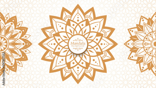 Luxury mandala background with golden arabesque pattern arabic islamic east style, Set of hand drawn mandala elements