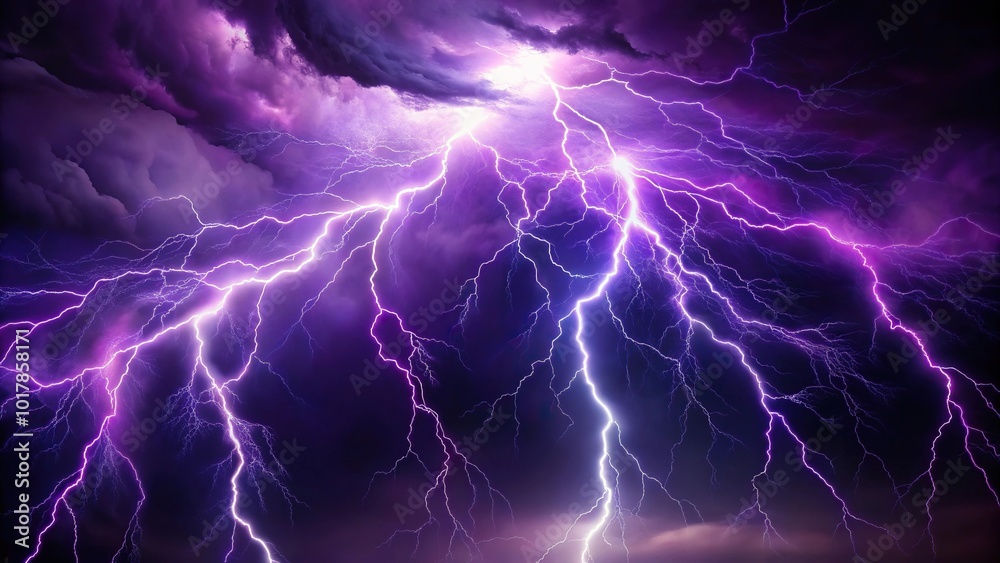 Abstract background of purple lightning in the night sky Abstract background of purple lightning in the night sky