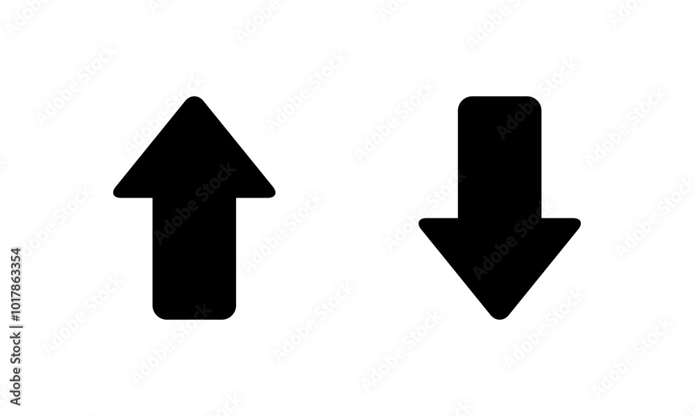 Up and down arrow icon in rounded corner. Upward and downward sign symbol Up and down arrow icon in rounded corner. Upward and downward sign symbol