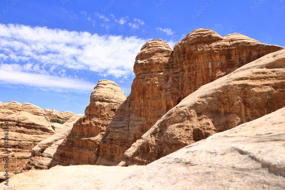 Typical landscape and rock forms in Dana Biosphere Nature Reserve National Park, Jordan Typical landscape and rock forms in Dana Biosphere Nature Reserve National Park, Jordan