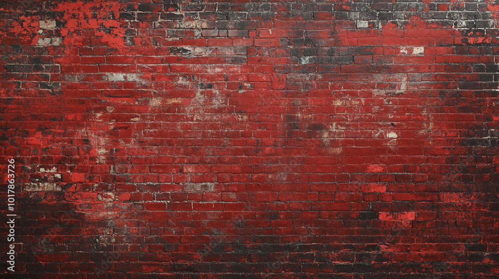 Fototapeta premium Old red brick wall texture background with copy space for text or image, Brick wall in old city Venice Italy.