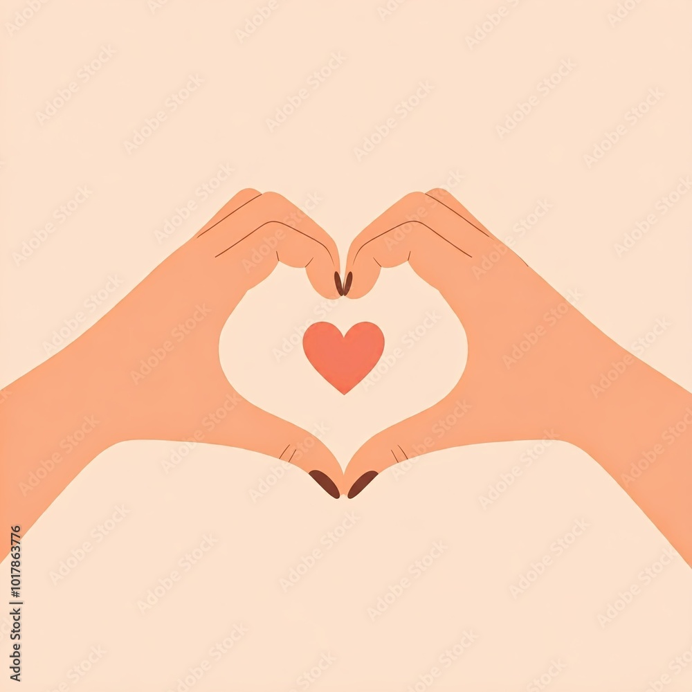Two hands forming a heart gesture, cartoon style. Two hands forming a heart gesture, cartoon style.