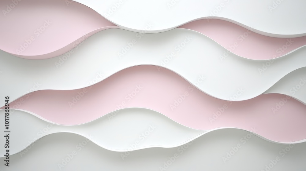 Abstract Composition of Soft Rhythmic Overlapping Waves in Calming Pastel Tones Abstract Composition of Soft Rhythmic Overlapping Waves in Calming Pastel Tones