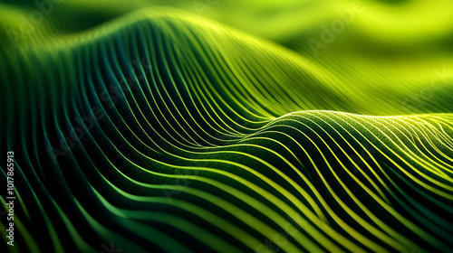 Abstract Organic Green Wave Lines Forming Natural Pattern as Wallpaper Background, Abstract organic green lines as wallpaper background illustration.