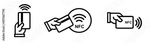 Nfc icon set. Nfc payment.