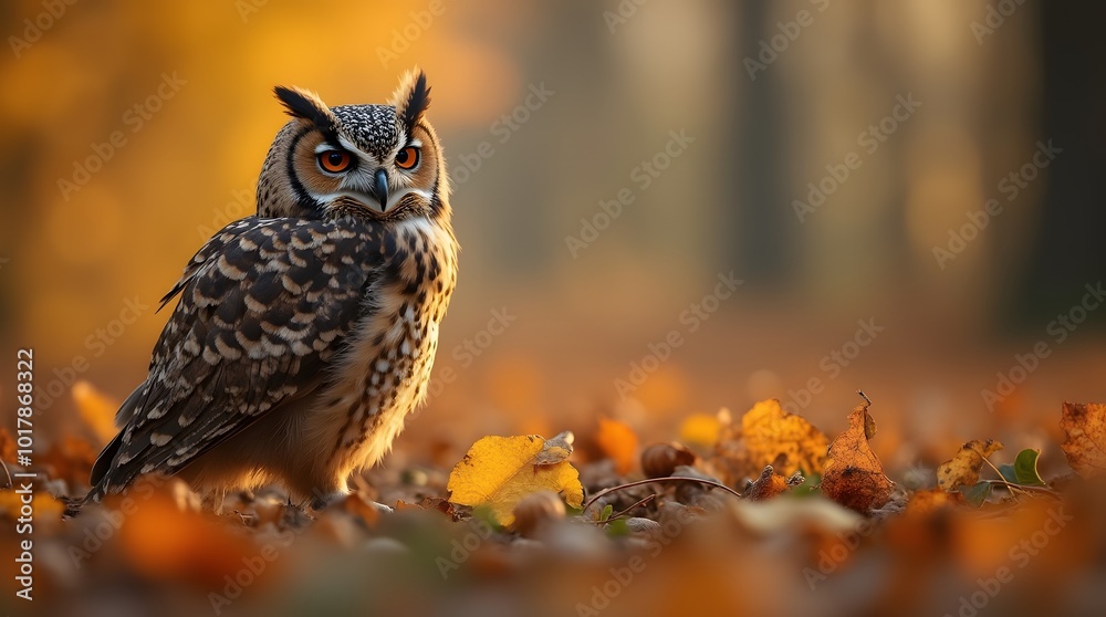 autumn in nature with owl autumn in nature with owl