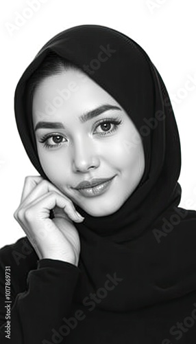 Woman black hijab , Generate AI