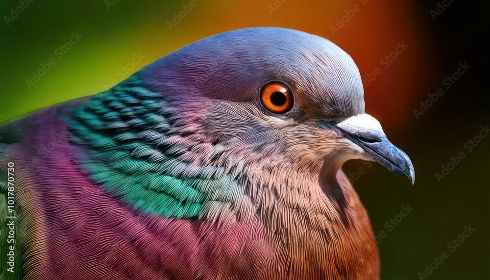 Close up image of the metallic wing colors of a Common Bronzewing pigeon. Close up image of the metallic wing colors of a Common Bronzewing pigeon.