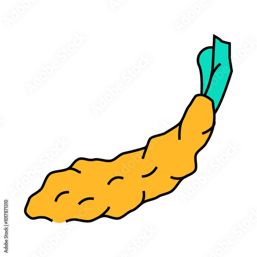 tempura vegetables japanese food line icon vector. tempura vegetables japanese food sign. isolated symbol illustration