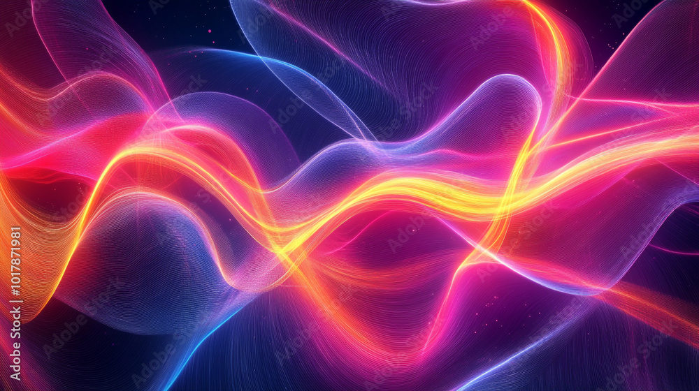 Pink and Blue Neon Wave Background, Abstract Digital Waves in Pink, Blue, and White Hues on a Dark Background. Pink and Blue Neon Wave Background, Abstract Digital Waves in Pink, Blue, and White Hues on a Dark Background.