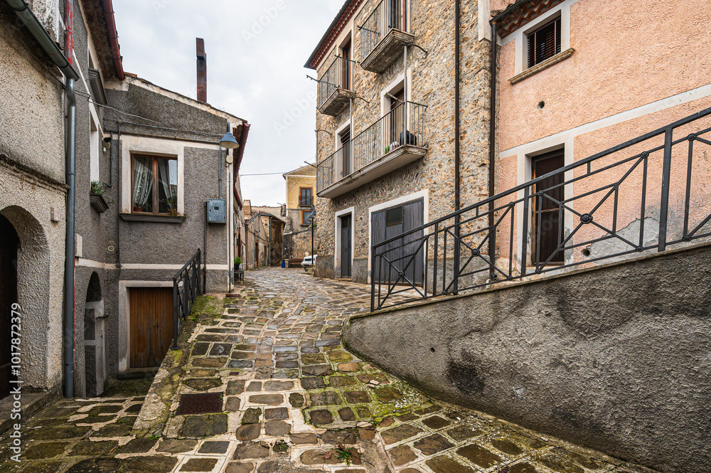 Naklejka premium cityscape of the village of Viggiano, Potenza, Basilicata