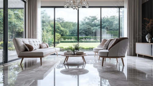 A contemporary sitting room with a clean