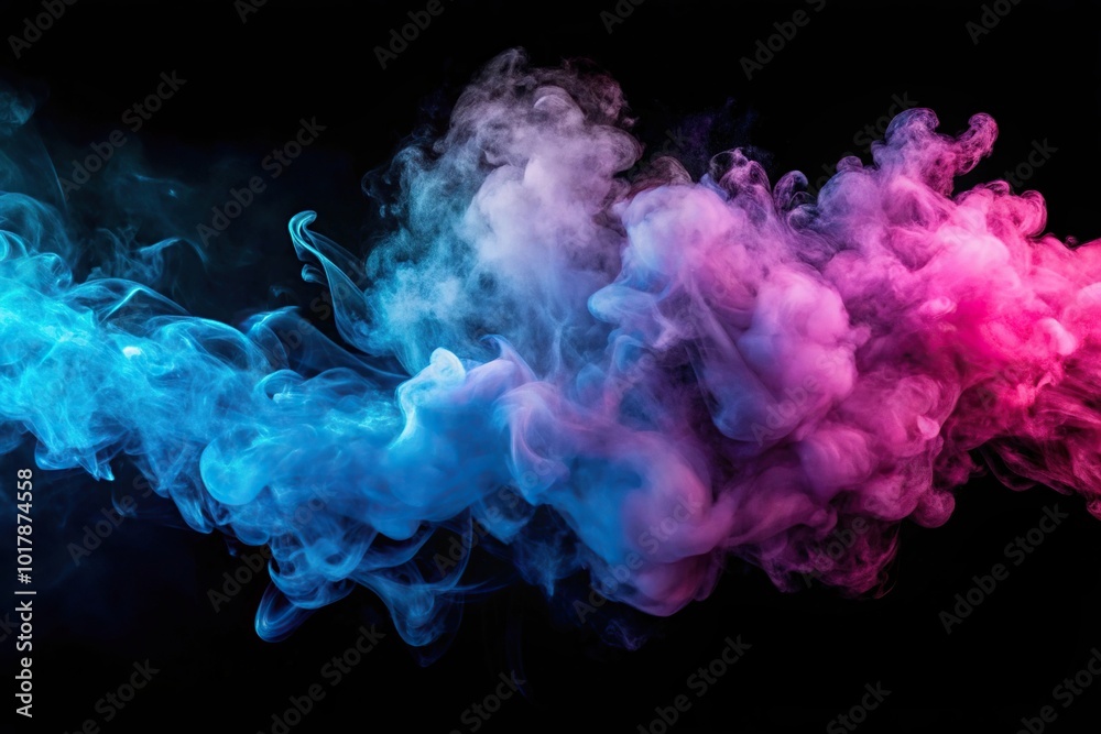 Abstract background with blue and pink smoke