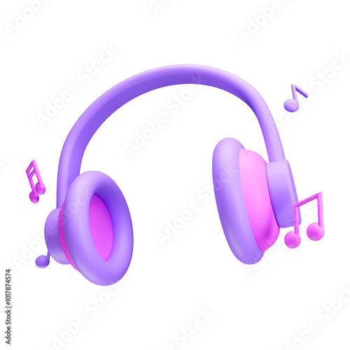 a 3D icon render headphone