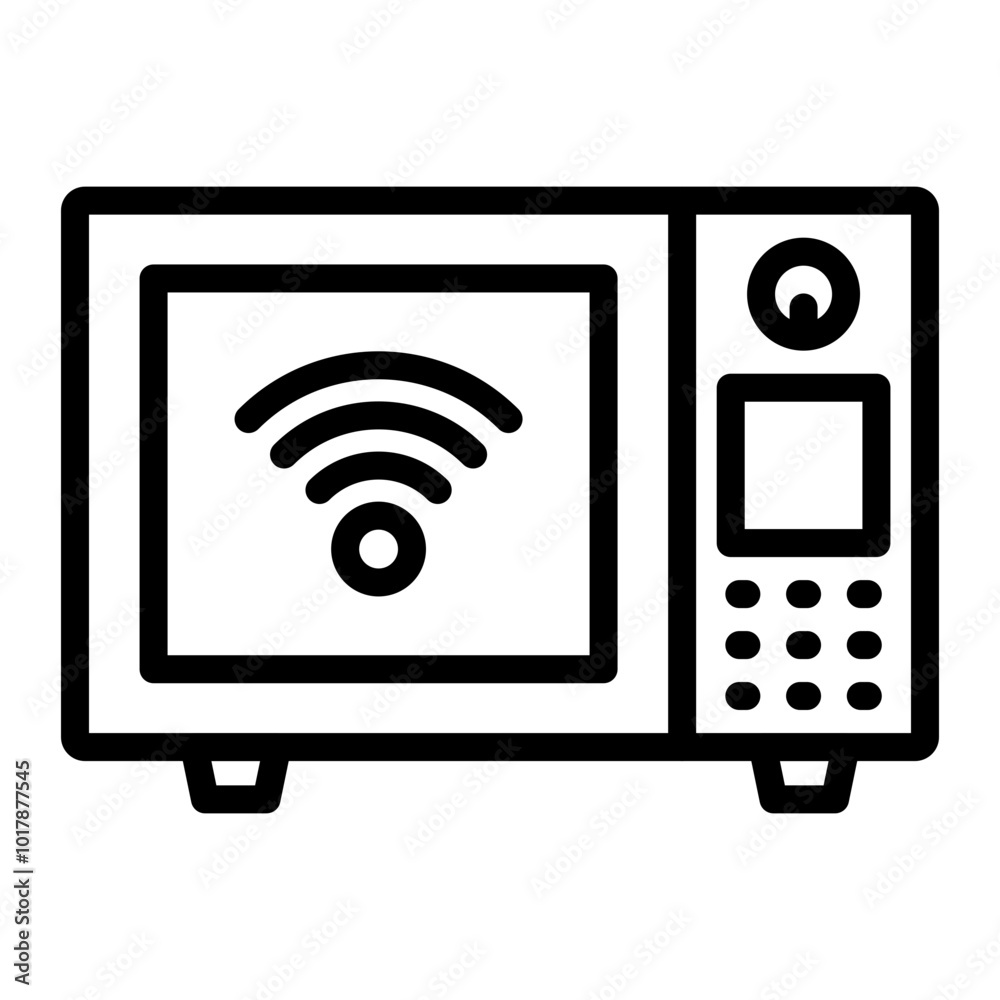 Smart Oven Vector Line Icon Design Smart Oven Vector Line Icon Design