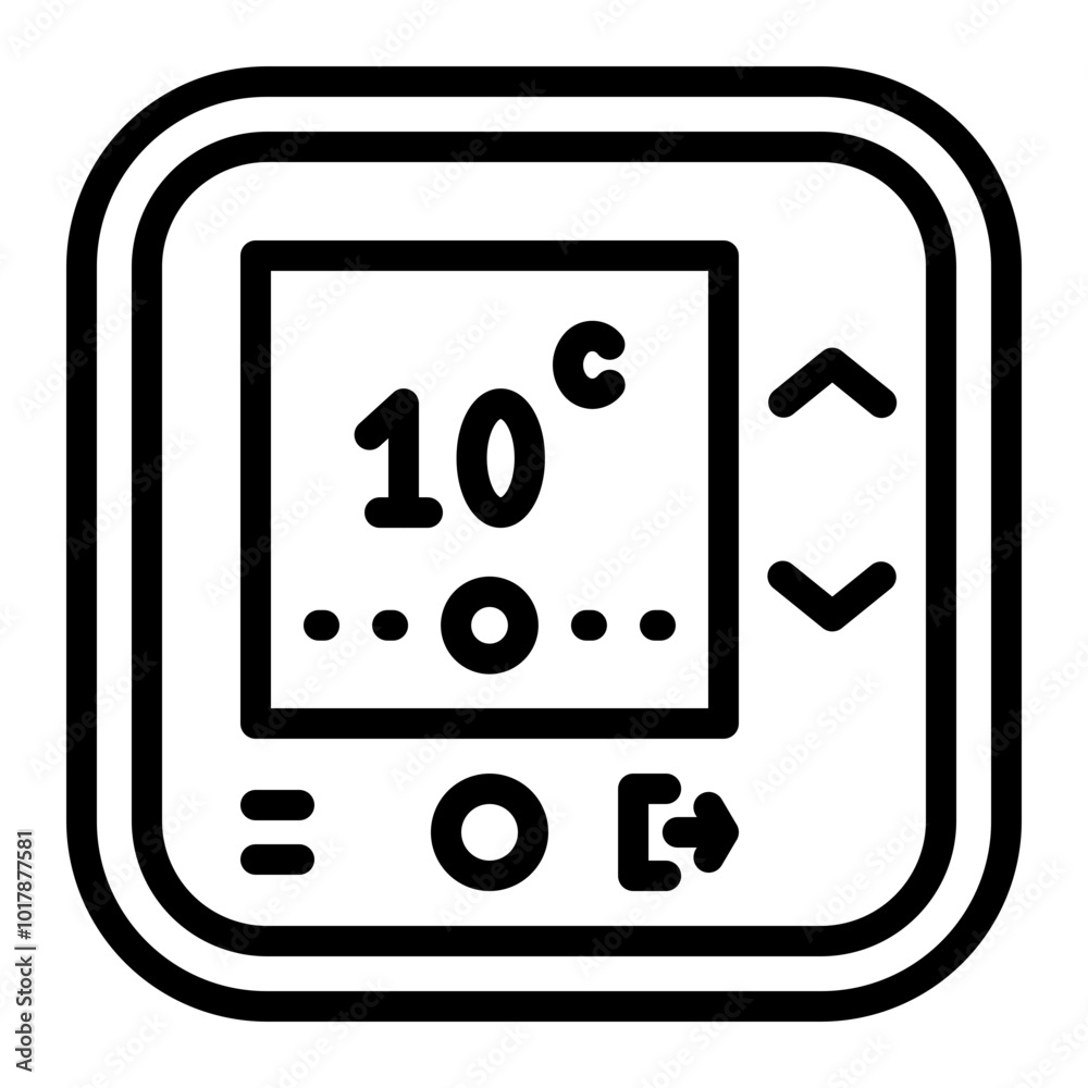 Smart Thermostat Vector Line Icon Design Smart Thermostat Vector Line Icon Design