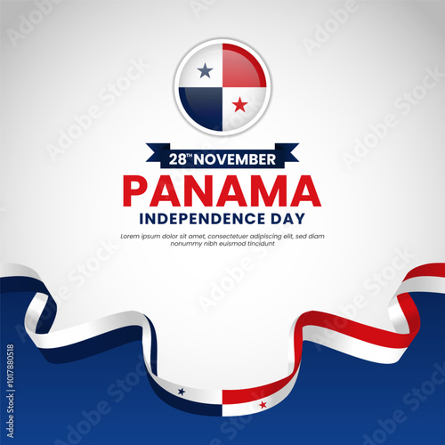 Panama Independence Day square, Background Design for banner, post, feed, greeting cards
