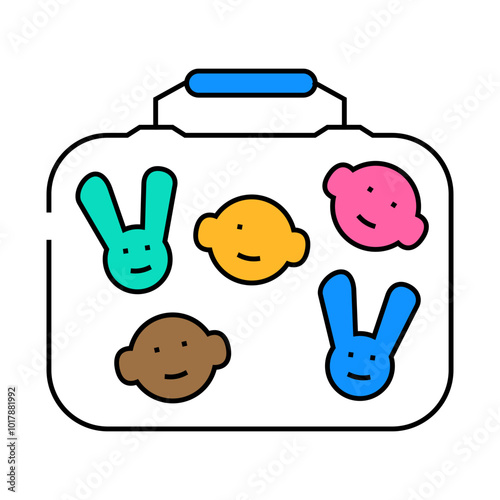 lunch box kids school line icon vector. lunch box kids school sign. isolated symbol illustration