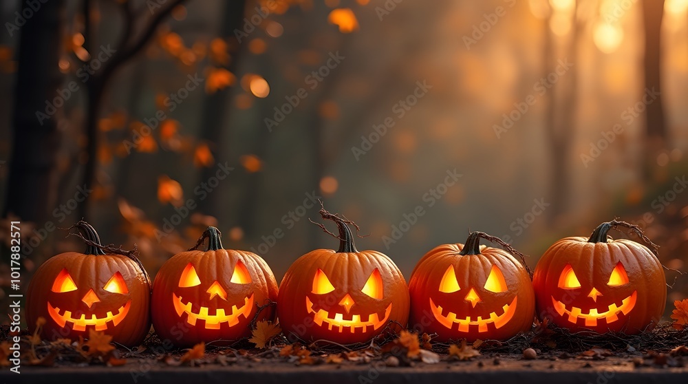 Fototapeta premium halloween pumpkins background