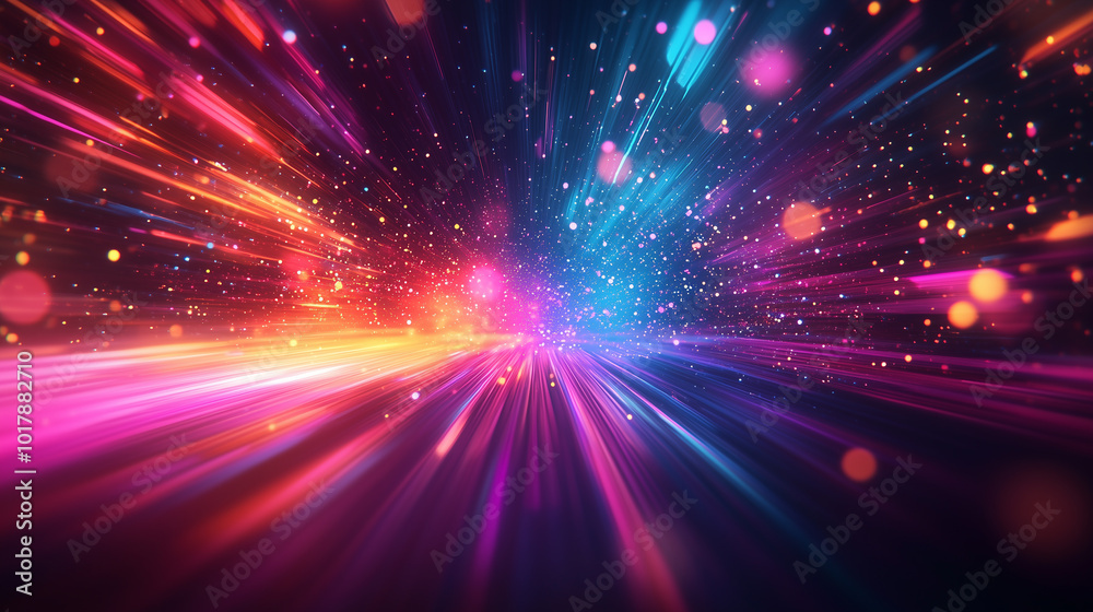 Futuristic abstract background, colorful bright neon rays and glowing lines. AI generative
Futuristic abstract background, colorful bright neon rays and glowing lines. AI generative