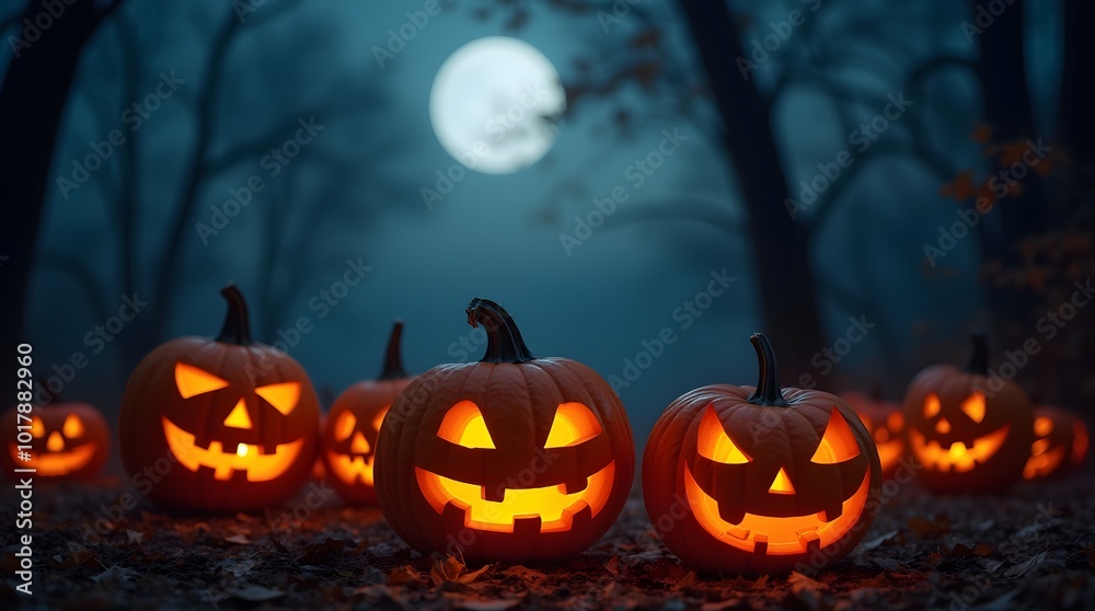 halloween pumpkins under the moonlight halloween pumpkins under the moonlight