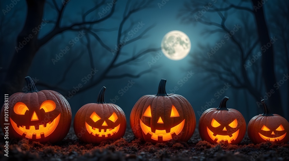 halloween pumpkins under the moonlight halloween pumpkins under the moonlight