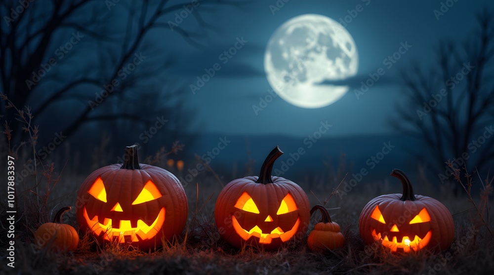 halloween pumpkins under the moonlight halloween pumpkins under the moonlight