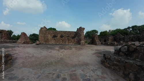 Ruins of Feroz shah kotla fort, Delhi, India photo