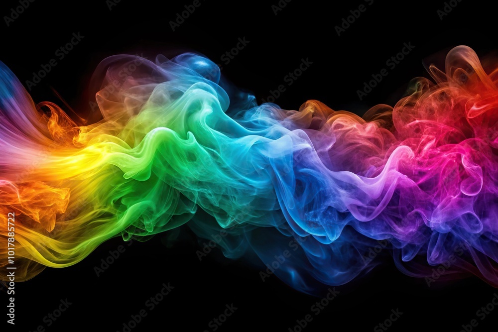 Abstract background with colorful wavy smoke waves and noisy grain texture Abstract background with colorful wavy smoke waves and noisy grain texture
