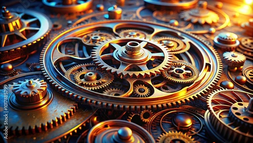 Captivating Macro Photography of Renaissance Genius's Inventions in 3D Render