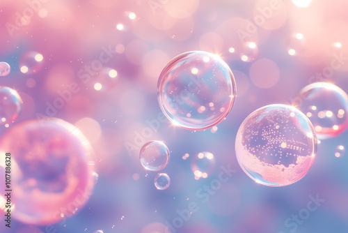 Colorful background with soap bubbles